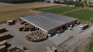 Palex Erzurum deposu ve açık stok sahasının havadan görünümü